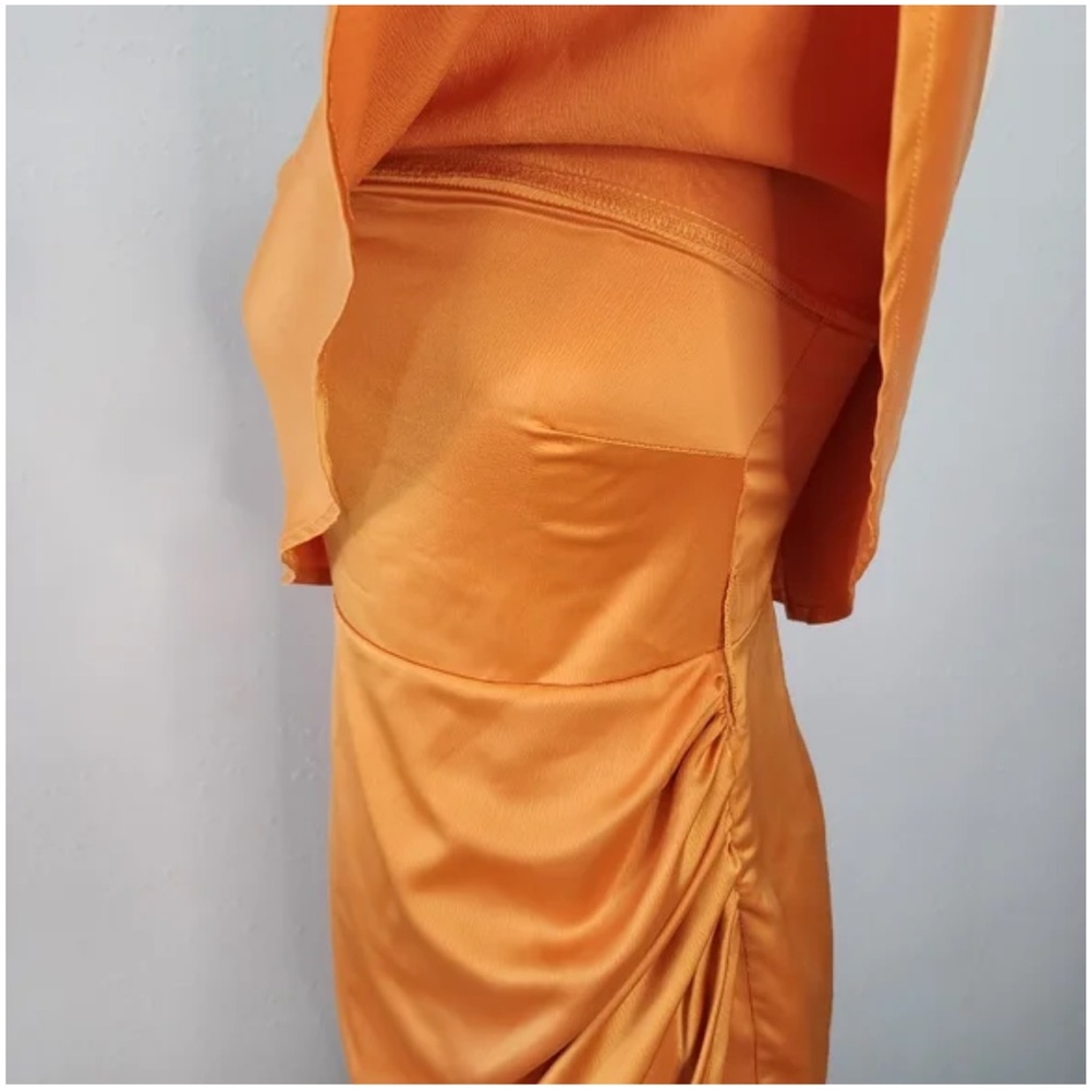 Lovers & Friends Dress Medium Violet Strapless Midi Wrap Marigold Medium - Picture 7 of 8